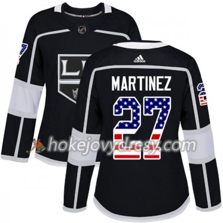 Dámské Hokejový Dres Los Angeles Kings Alec Martinez 27 2017-2018 USA Flag Fashion Černá Adidas Authentic